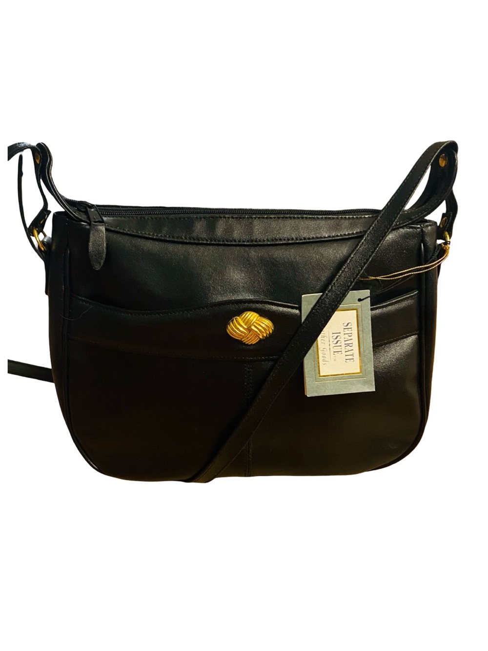 NWT Vintage Separate Issue Black Leather Shoulder Bag 90s Deadstock 🖤